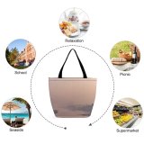 Yanfind Shopping Bag for Ladies Fog Outdoors Taj Mahal Agra Mist Birds India Morning Boat River Ganghes Reusable Multipurpose Heavy Duty Grocery Bag for Outdoors.