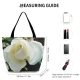 Yanfind Shopping Bag for Ladies Rose Bloom Garden Leaves Beautiful Romantic Flower Flowering Plant Petal Floribunda Gardenia Reusable Multipurpose Heavy Duty Grocery Bag for Outdoors.