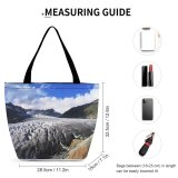 Yanfind Shopping Bag for Ladies Mountainous Landforms Glacial Highland Sky Range Geological Wilderness Reusable Multipurpose Heavy Duty Grocery Bag for Outdoors.