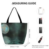 Yanfind Shopping Bag for Ladies Reflection Planet Space Future Galaxy Gleam Glint Atmosphere Astronomical Reusable Multipurpose Heavy Duty Grocery Bag for Outdoors.