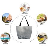 Yanfind Shopping Bag for Ladies Grey Cloud Sky Alps Outdoors Mist Fog Ray Foggy Cumulus Reusable Multipurpose Heavy Duty Grocery Bag for Outdoors.