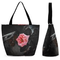 Yanfind Shopping Bag for Ladies Geranium Flower Plant Rose Petal Pollen Reusable Multipurpose Heavy Duty Grocery Bag for Outdoors.