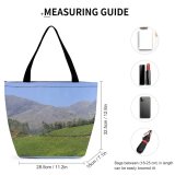 Yanfind Shopping Bag for Ladies Tea Gardens Hill Station Highland Mountainous Landforms Grassland Natural Landscape Valley Reusable Multipurpose Heavy Duty Grocery Bag for Outdoors.