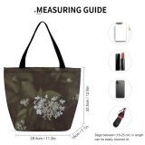 Yanfind Shopping Bag for Ladies Flower Flora Lilac Plant Dill Seasoning Leaves Cherry Dark Leaf Grey Reusable Multipurpose Heavy Duty Grocery Bag for Outdoors.