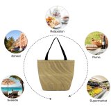 Yanfind Shopping Bag for Ladies Lines Texture Harvest Field Golden Curves Crops Hillside Hay Farm Rural Peaceful Reusable Multipurpose Heavy Duty Grocery Bag for Outdoors.