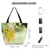 Yanfind Shopping Bag for Ladies Flower Plant Pollen Apiaceae Vegetation Orchid Botanical Greenery Forest Artsy Garden Reusable Multipurpose Heavy Duty Grocery Bag for Outdoors.