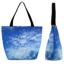 Yanfind Shopping Bag for Ladies Sky Heavy Cloudy Cloud Abstract Ligth Daytime Atmosphere Azure Meteorological Cumulus Calm Reusable Multipurpose Heavy Duty Grocery Bag for Outdoors.