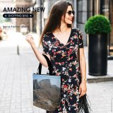 Yanfind Shopping Bag for Ladies Ground Outdoors Road Plateau Range Countryside Rubble Landscape Island Reusable Multipurpose Heavy Duty Grocery Bag for Outdoors.