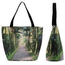 Yanfind Shopping Bag for Ladies Garden Outdoors Arbour Path Porch Meditation Park Greenery Palm Island Terra Reusable Multipurpose Heavy Duty Grocery Bag for Outdoors.