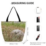 Yanfind Shopping Bag for Ladies Grass Plant Vegetation Ground Flower Rock Field Soil Outdoors Land Apiaceae Reusable Multipurpose Heavy Duty Grocery Bag for Outdoors.