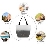 Yanfind Shopping Bag for Ladies Grey Outdoors Fog Mist Wildlife Tree Forest Reusable Multipurpose Heavy Duty Grocery Bag for Outdoors.