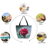 Yanfind Shopping Bag for Ladies Flower Plant Rose Carnation Geranium Kolkata West Bengal India Floral Creative Reusable Multipurpose Heavy Duty Grocery Bag for Outdoors.