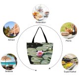 Yanfind Shopping Bag for Ladies Lily Lilly Nymphaea Alba Flower Plant Fragrant Aquatic Petal Lotus Family Sacred Reusable Multipurpose Heavy Duty Grocery Bag for Outdoors.