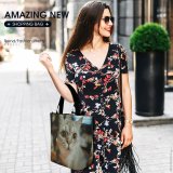 Yanfind Shopping Bag for Ladies Young Pet Funny Kitten Portrait Curiosity Cute Little Staring Sit Cat Reusable Multipurpose Heavy Duty Grocery Bag for Outdoors.