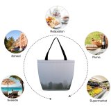 Yanfind Shopping Bag for Ladies Fog Outdoors Mist Grey Stock Reusable Multipurpose Heavy Duty Grocery Bag for Outdoors.