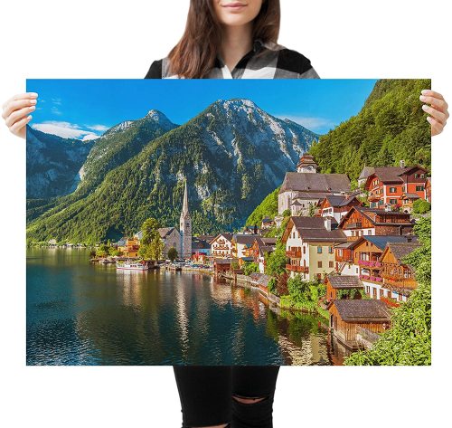 yanfind A1 | Hallstatt Austrian Alps Poster Art Print 60 x 90cm 180gsm Ski