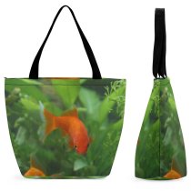 Yanfind Shopping Bag for Ladies Gold Fish Goldfish Fin Feeder Organism Marine Biology Tail Aquarium Reusable Multipurpose Heavy Duty Grocery Bag for Outdoors.