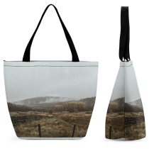 Yanfind Shopping Bag for Ladies Ground Outdoors Field Countryside Plateau Grassland Land Rural Building Soil Deep Wide Reusable Multipurpose Heavy Duty Grocery Bag for Outdoors.