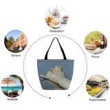 Yanfind Shopping Bag for Ladies River Reflection Wood Mississippi Ripples Drift Landscape Tree Fallen Bank Rock Reusable Multipurpose Heavy Duty Grocery Bag for Outdoors.