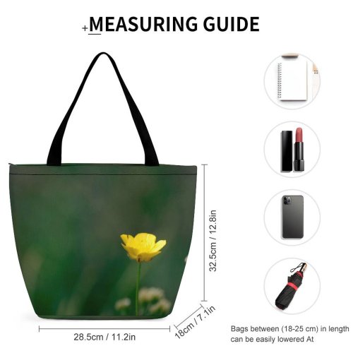 Yanfind Shopping Bag for Ladies Flower Petal Plant Flowering Grass Spring Leaf Reusable Multipurpose Heavy Duty Grocery Bag for Outdoors.