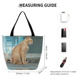 Yanfind Shopping Bag for Ladies Young Pet Funny Kitten Portrait Curiosity Cute Staring Wait Sit Cat Reusable Multipurpose Heavy Duty Grocery Bag for Outdoors.