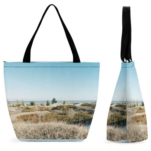 Yanfind Shopping Bag for Ladies Grass Field Flora Plant Kohler-Andrae State Park Sheboygan United States Outdoors Reusable Multipurpose Heavy Duty Grocery Bag for Outdoors.