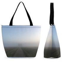 Yanfind Shopping Bag for Ladies Fog Outdoors Mist Sauder Historical Village Archbold Ohio Usa Path Lane Grey Reusable Multipurpose Heavy Duty Grocery Bag for Outdoors.