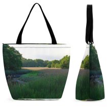Yanfind Shopping Bag for Ladies Grass Plant Field Outdoors Grassland Countryside Farm Rural Land Meadow Rye Ny Reusable Multipurpose Heavy Duty Grocery Bag for Outdoors.