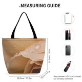 Yanfind Shopping Bag for Ladies Flower Petal Plant Droplet Rose Cream Creme Dessert Drop Muted Reusable Multipurpose Heavy Duty Grocery Bag for Outdoors.