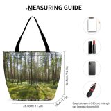 Yanfind Shopping Bag for Ladies Forest Plant Vegetation Land Outdoors Tree Woodland Summer Sunlight Jungle Rainforest Reusable Multipurpose Heavy Duty Grocery Bag for Outdoors.