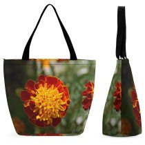 Yanfind Shopping Bag for Ladies Flowers Zen Wild Live Flower Flowering Plant Tagetes Petal Reusable Multipurpose Heavy Duty Grocery Bag for Outdoors.