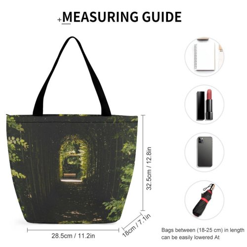 Yanfind Shopping Bag for Ladies Garden Porch Outdoors Patio Arbour Pergola Botanischen Garten Cologne Botanical Dark Reusable Multipurpose Heavy Duty Grocery Bag for Outdoors.