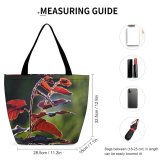 Yanfind Shopping Bag for Ladies Shining Leaves Hazelnut Spring Leaf Flower Plant Twig Tree Macro Botany Reusable Multipurpose Heavy Duty Grocery Bag for Outdoors.