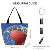 Yanfind Shopping Bag for Ladies Globe Planet Grid Sky America Sculpture Continent Continents Longitude Basketball Reusable Multipurpose Heavy Duty Grocery Bag for Outdoors.