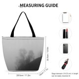 Yanfind Shopping Bag for Ladies Grey Fog Outdoors Mist Semarang City Central Java Bw Wood Tree Forest Reusable Multipurpose Heavy Duty Grocery Bag for Outdoors.