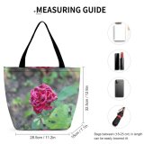 Yanfind Shopping Bag for Ladies Flower Rose Plant Geranium Erevi Petal Petals Dew Watery Reusable Multipurpose Heavy Duty Grocery Bag for Outdoors.