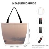 Yanfind Shopping Bag for Ladies Fog Outdoors Taj Mahal Agra Mist Birds India Morning Boat River Ganghes Reusable Multipurpose Heavy Duty Grocery Bag for Outdoors.