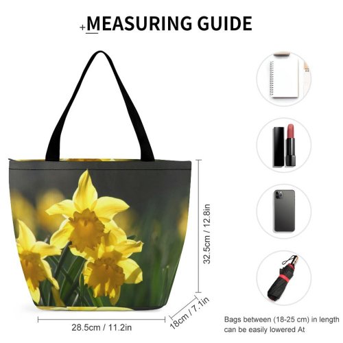 Yanfind Shopping Bag for Ladies Flower Flowers Outdoors Light Park Flowering Plant Petal Narcissus Spring Amaryllis Reusable Multipurpose Heavy Duty Grocery Bag for Outdoors.