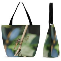 Yanfind Shopping Bag for Ladies Insect Fly Forest India Jungle Dragonflies Damseflies Invertebrate Organism Macro Reusable Multipurpose Heavy Duty Grocery Bag for Outdoors.