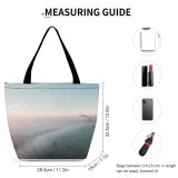 Yanfind Shopping Bag for Ladies Fog Grey Outdoors Mist Sky Lathumse Veerweg Velp Netherlands Mills Cloud Reusable Multipurpose Heavy Duty Grocery Bag for Outdoors.