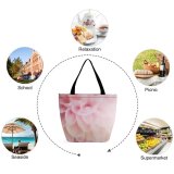Yanfind Shopping Bag for Ladies Flower Plant Dahlia Rose Petal Geranium Peony Abstract Macro Pedals Purple Reusable Multipurpose Heavy Duty Grocery Bag for Outdoors.