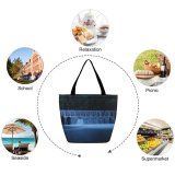 Yanfind Shopping Bag for Ladies Time Exposure Waterfall Resources Natural Landscape Watercourse Feature River Reusable Multipurpose Heavy Duty Grocery Bag for Outdoors.