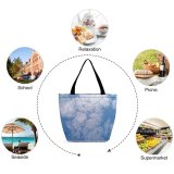 Yanfind Shopping Bag for Ladies Sky Cloud Daytime Atmosphere Azure Cumulus Meteorological Reusable Multipurpose Heavy Duty Grocery Bag for Outdoors.