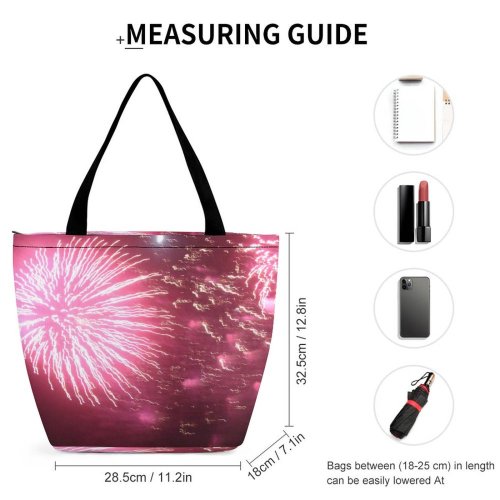 Yanfind Shopping Bag for Ladies Th Bang Birthday Explosion Fire Firework Fireworks July Sprankles Sprankling States Reusable Multipurpose Heavy Duty Grocery Bag for Outdoors.