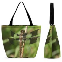 Yanfind Shopping Bag for Ladies Insects Insect Dragonflies Damseflies Net Winged Hawker Invertebrate Pest Organism Plant Reusable Multipurpose Heavy Duty Grocery Bag for Outdoors.