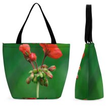 Yanfind Shopping Bag for Ladies Flower Flowering Plant Petal Bud Caesalpinia Geranium Reusable Multipurpose Heavy Duty Grocery Bag for Outdoors.