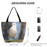 Yanfind Shopping Bag for Ladies Seagull Sea Gull Colse Ledge Grass Bird Vertebrate Beak Wildlife Seabird Charadriiformes Reusable Multipurpose Heavy Duty Grocery Bag for Outdoors.