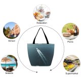 Yanfind Shopping Bag for Ladies Above From Boat Transportation Sea Watercraft System Ocean Bird's Aerial Shot Reusable Multipurpose Heavy Duty Grocery Bag for Outdoors.