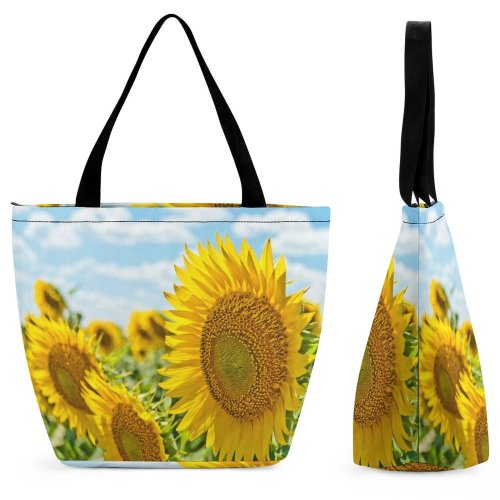 Yanfind Shopping Bag for Ladies Flower Plant Flora Summer Floral Donetsk Sky Bloom Crop Florist Reusable Multipurpose Heavy Duty Grocery Bag for Outdoors.