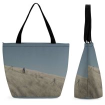 Yanfind Shopping Bag for Ladies Grey Field Grassland Outdoors Slope Luis Grass Plant United States Savanna Reusable Multipurpose Heavy Duty Grocery Bag for Outdoors.